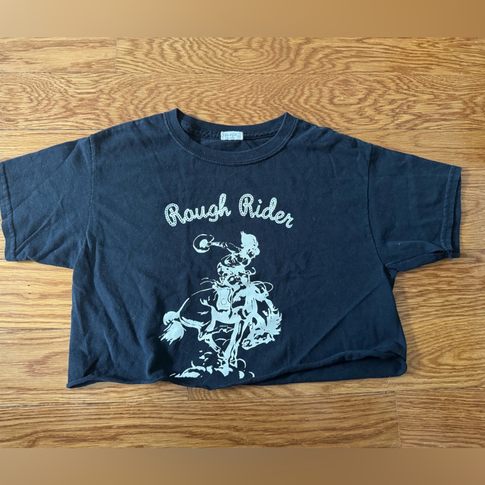 Brandy Melville Rough Rider Graphic Crop Top